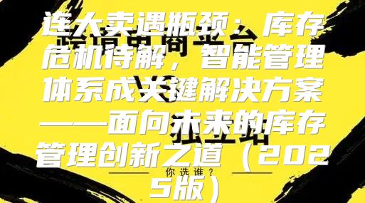 连大卖遇瓶颈：库存危机待解，智能管理体系成关键解决方案——面向未来的库存管理创新之道2025版