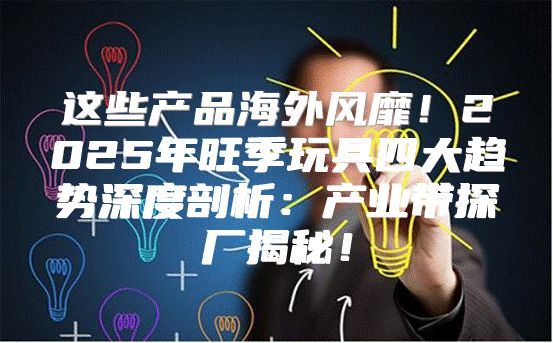 这些产品海外风靡！2025年旺季玩具四大趋势深度剖析：产业带探厂揭秘！