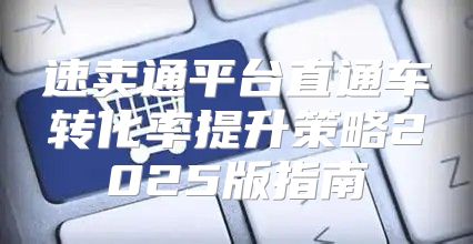 速卖通平台直通车转化率提升策略2025版指南