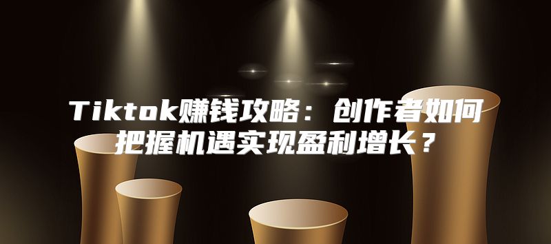 Tiktok赚钱攻略：创作者如何把握机遇实现盈利增长？