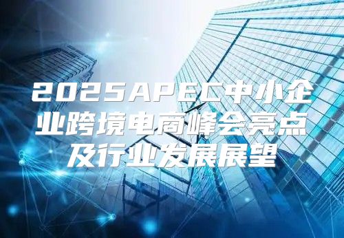 2025APEC中小企业跨境电商峰会亮点及行业发展展望