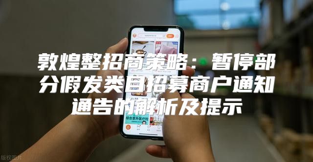 敦煌整招商策略：暂停部分假发类目招募商户通知通告的解析及提示