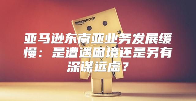 亚马逊东南亚业务发展缓慢：是遭遇困境还是另有深谋远虑？
