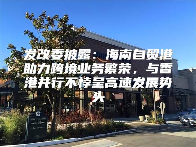 发改委披露：海南自贸港助力跨境业务繁荣，与香港并行不悖呈高速发展势头