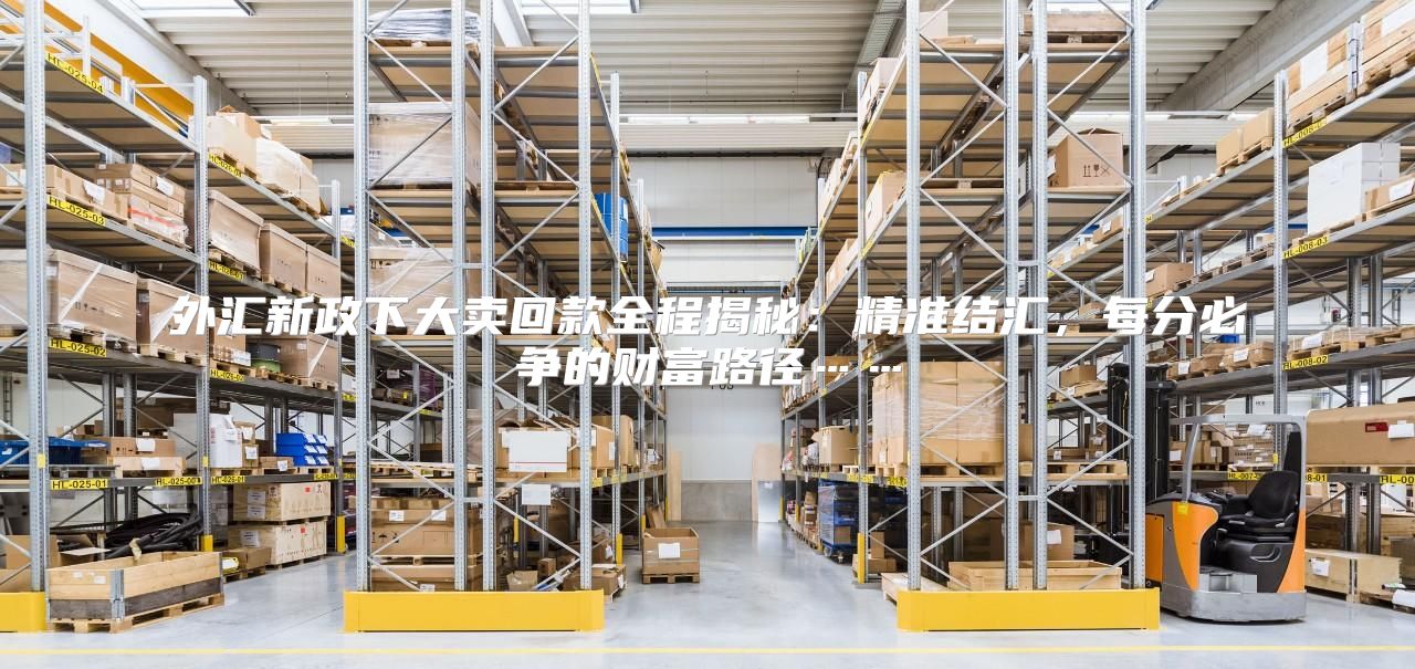 外汇新政下大卖回款全程揭秘：精准结汇，每分必争的财富路径……