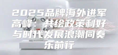 2025品牌海外进军高峰：共绘政策利好与时代发展浪潮同奏乐前行