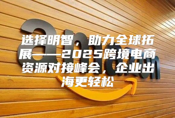 选择明智，助力全球拓展——2025跨境电商资源对接峰会，企业出海更轻松
