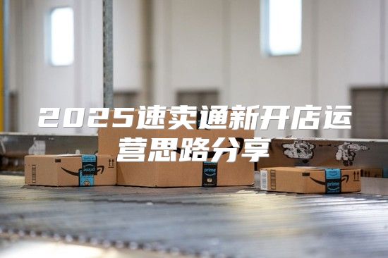 2025速卖通新开店运营思路分享