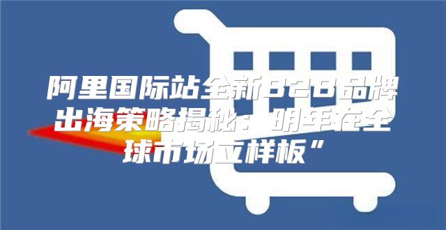 阿里国际站全新B2B品牌出海策略揭秘：明年在全球市场立样板”