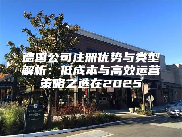 德国公司注册优势与类型解析：低成本与高效运营策略之选在2025
