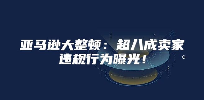 亚马逊大整顿：超八成卖家违规行为曝光！