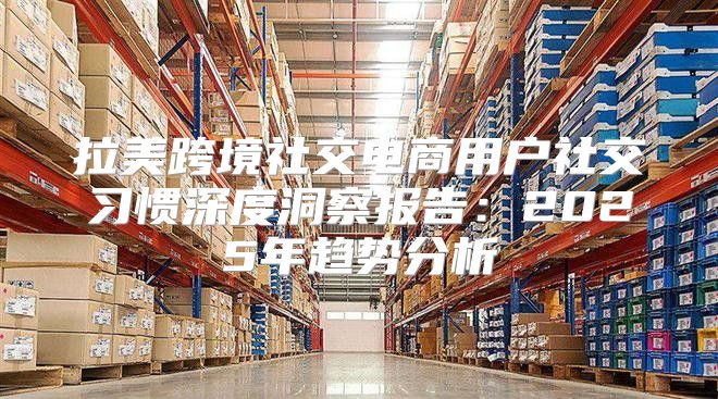 拉美跨境社交电商用户社交习惯深度洞察报告：2025年趋势分析