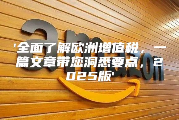 '全面了解欧洲增值税，一篇文章带您洞悉要点，2025版'