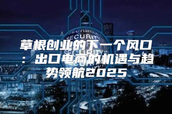 草根创业的下一个风口：出口电商的机遇与趋势领航2025