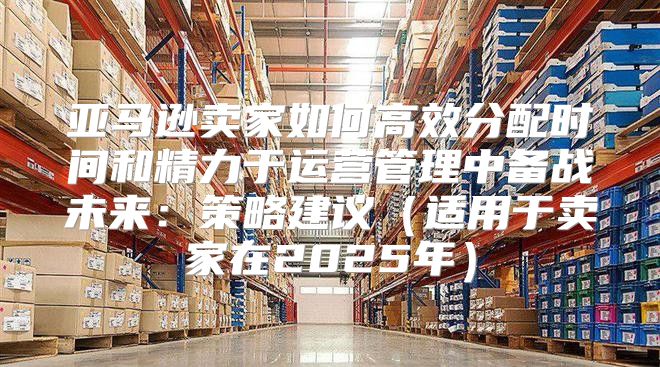 亚马逊卖家如何高效分配时间和精力于运营管理中备战未来：策略建议适用于卖家在2025年