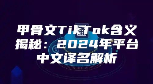 甲骨文TikTok含义揭秘：2025年平台中文译名解析