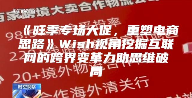 旺季专场大促，重塑电商思路Wish视角挖掘互联网的跨界变革力助思维破局