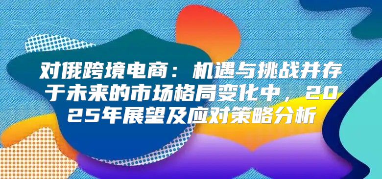 对俄跨境电商：机遇与挑战并存于未来的市场格局变化中，2025年展望及应对策略分析