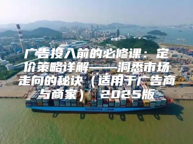 广告投入前的必修课：定价策略详解——洞悉市场走向的秘诀适用于广告商与商家 2025版