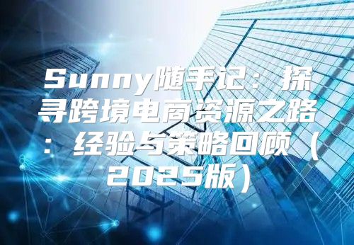 Sunny随手记：探寻跨境电商资源之路：经验与策略回顾2025版