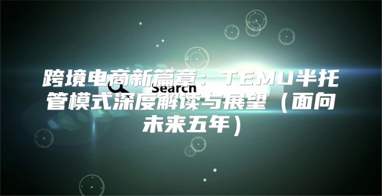跨境电商新篇章：TEMU半托管模式深度解读与展望面向未来五年