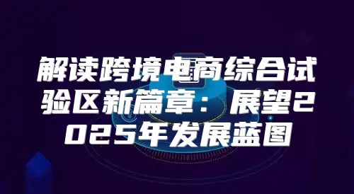 解读跨境电商综合试验区新篇章：展望2025年发展蓝图