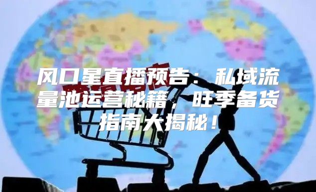 风口星直播预告：私域流量池运营秘籍，旺季备货指南大揭秘！