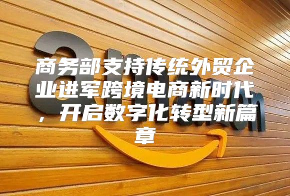 商务部支持传统外贸企业进军跨境电商新时代，开启数字化转型新篇章