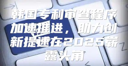 韩国专利审查程序加速推进，助力创新提速在2025崭露头角