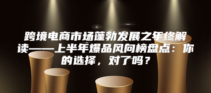跨境电商市场蓬勃发展之年终解读——上半年爆品风向榜盘点：你的选择，对了吗？