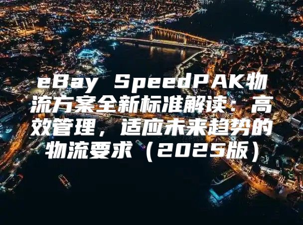 eBay SpeedPAK物流方案全新标准解读：高效管理，适应未来趋势的物流要求2025版