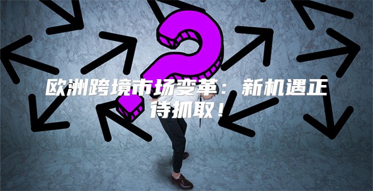 欧洲跨境市场变革：新机遇正待抓取！