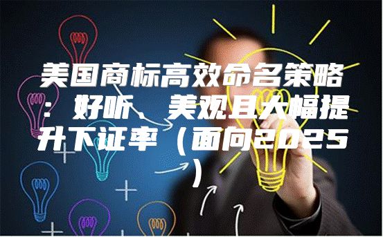 美国商标高效命名策略：好听、美观且大幅提升下证率面向2025