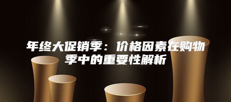 年终大促销季：价格因素在购物季中的重要性解析
