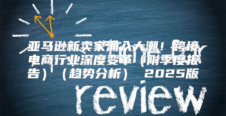 亚马逊新卖家涌入大潮！跨境电商行业深度变革附季度报告趋势分析 2025版