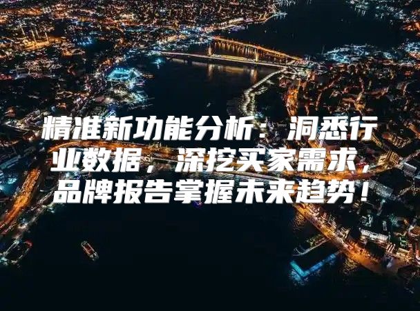 精准新功能分析：洞悉行业数据，深挖买家需求，品牌报告掌握未来趋势！