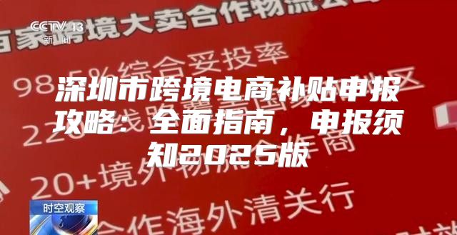 深圳市跨境电商补贴申报攻略：全面指南，申报须知2025版