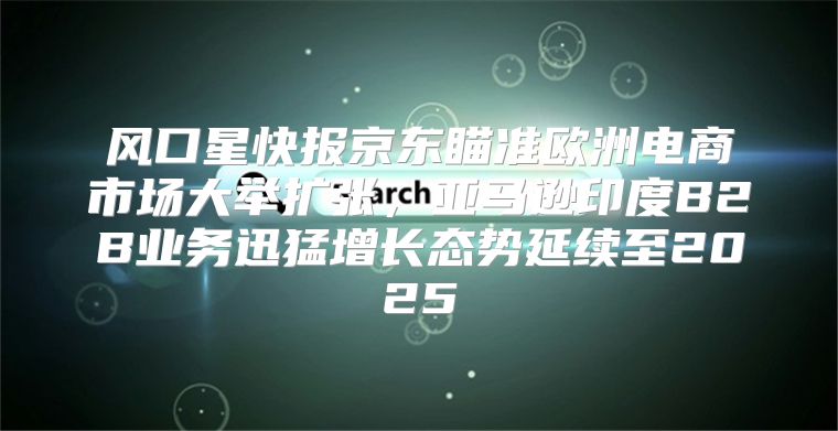 风口星快报京东瞄准欧洲电商市场大举扩张，亚马逊印度B2B业务迅猛增长态势延续至2025