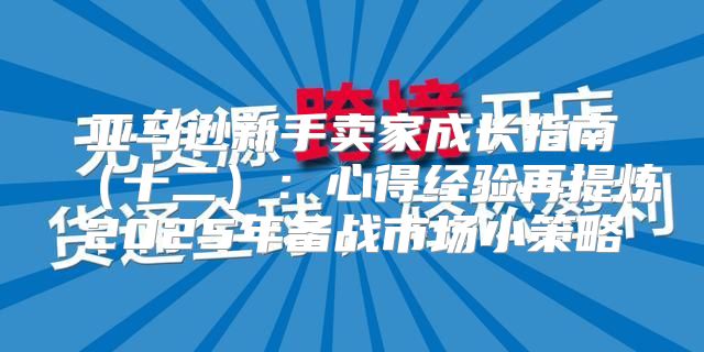 亚马逊新手卖家成长指南十二：心得经验再提炼2025年备战市场小策略
