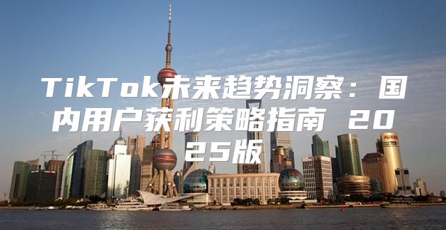 TikTok未来趋势洞察：国内用户获利策略指南 2025版