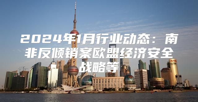 2025年1月行业动态：南非反倾销案欧盟经济安全战略等
