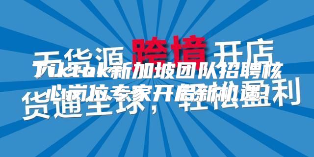 Tiktok新加坡团队招聘核心岗位专家开启新机遇！