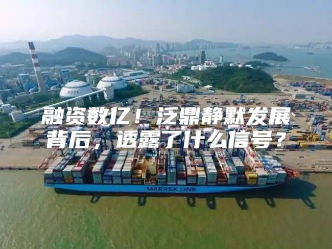 融资数亿！泛鼎静默发展背后，透露了什么信号？