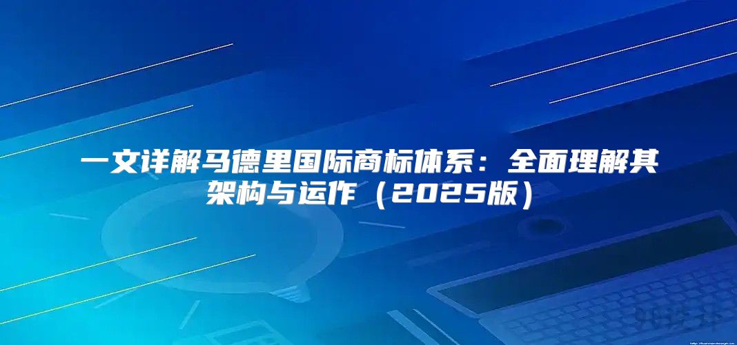 一文详解马德里国际商标体系：全面理解其架构与运作2025版