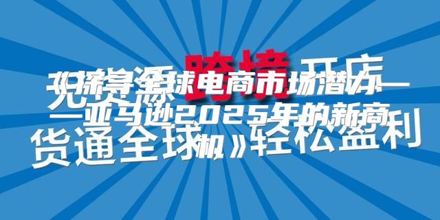 探寻全球电商市场潜力——亚马逊2025年的新商机