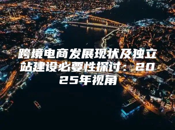 跨境电商发展现状及独立站建设必要性探讨：2025年视角