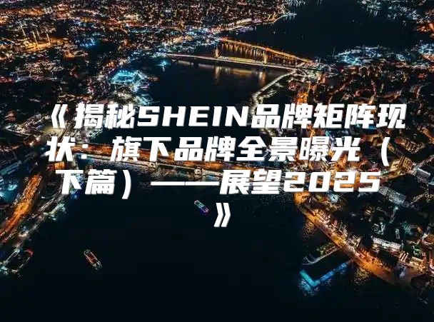 揭秘SHEIN品牌矩阵现状：旗下品牌全景曝光下篇——展望2025
