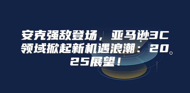 安克强敌登场，亚马逊3C领域掀起新机遇浪潮：2025展望！