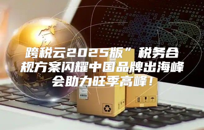 跨税云2025版”税务合规方案闪耀中国品牌出海峰会助力旺季高峰！