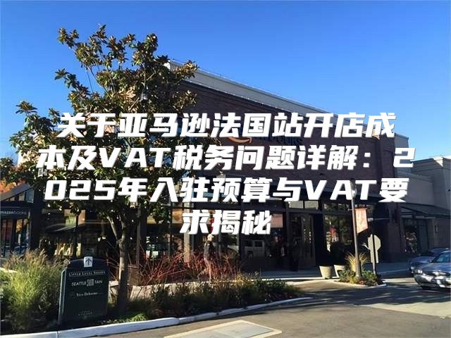 关于亚马逊法国站开店成本及VAT税务问题详解：2025年入驻预算与VAT要求揭秘